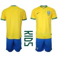 Fotbalové Dres Brazílie Dětské Domácí MS 2022 Krátký Rukáv (+ trenýrky)